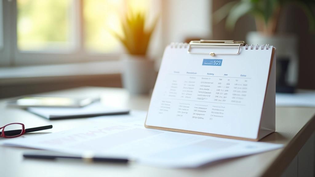 Kalender und Klemmbrett mit Finanzplan, zeigt zeitgebundenes Sparen