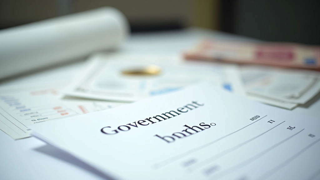 Anleihedokument und offizielle Finanzpapiere auf Schreibtisch